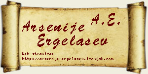 Arsenije Ergelašev vizit kartica